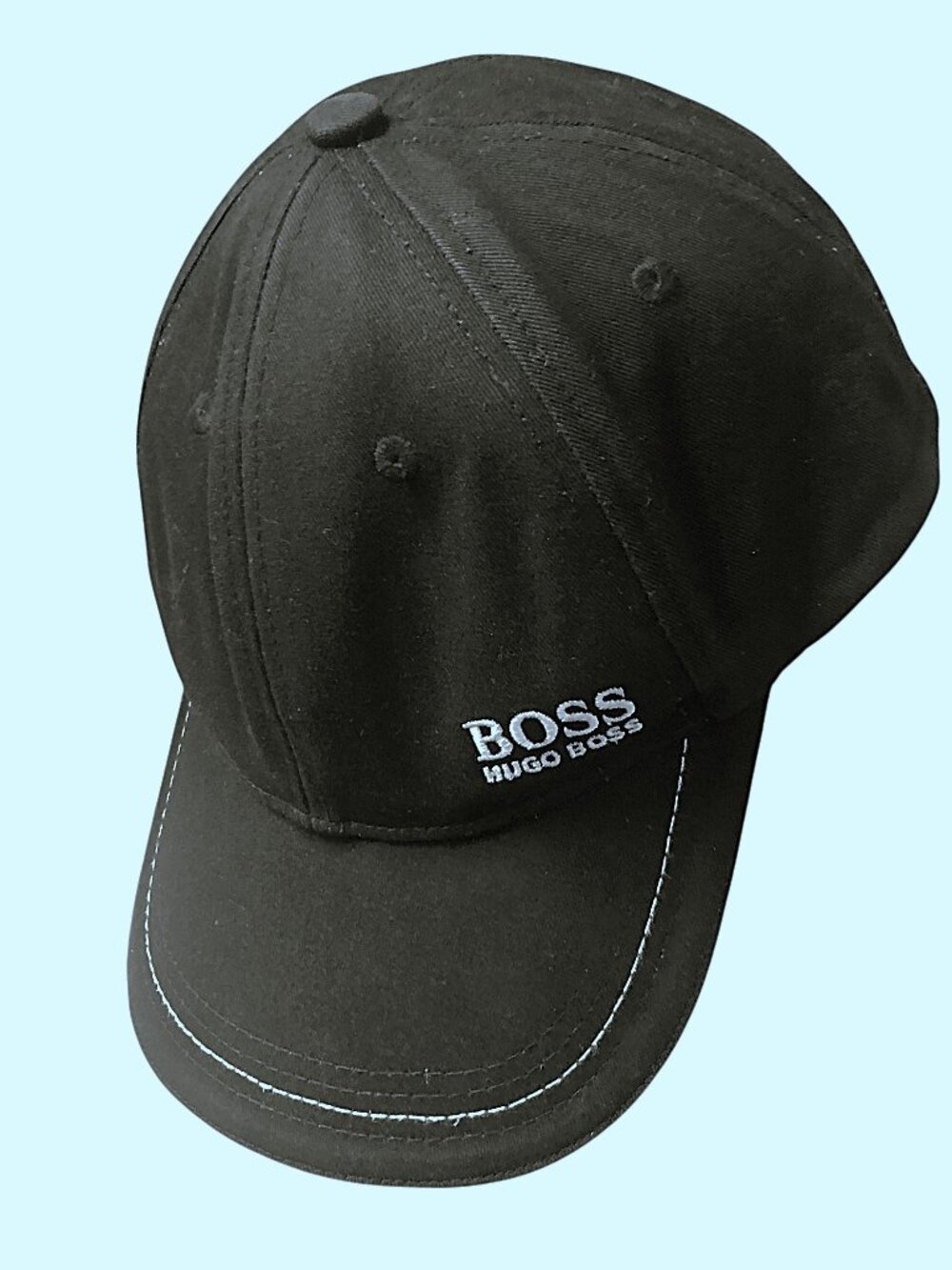HUGO BOSS Designer Black Baseball Cap Embroidered Logo Adjustable Rear Strap